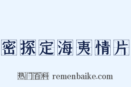 密探定海夷情片是什么意思的图片